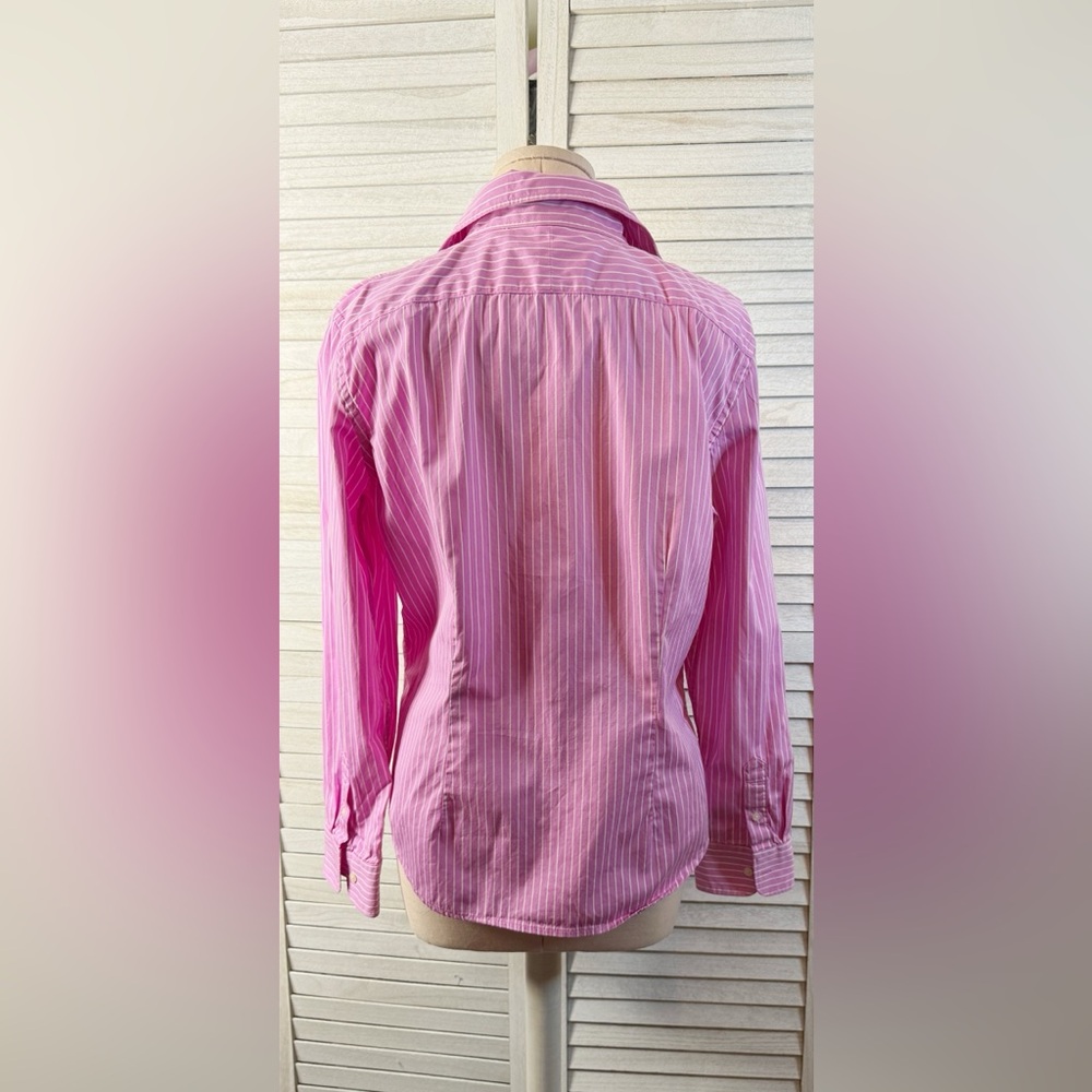 Lauren by RL Pink Striped Button-Up Shirt. Great Condition. Size Large - Picture 3 of 12